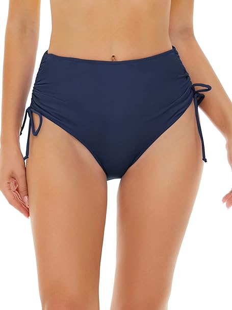 Photo 1 of Bellecarrie Women's High Waisted Bikini Bottoms Full Coverage Swimsuit Bathing Suit Bottom Adjustable Tie Side Swim Briefs SMALL
