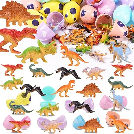 Photo 1 of 24 Pack Easter Eggs with Dinosaur Toys, Easter Eggs with Toys Inside for Easter Eggs Hunt, Easter Basket Stuffers Fillers, Easter Party Favors for Kids, Easter Gifts for kids, Classroom Easter Prizes
