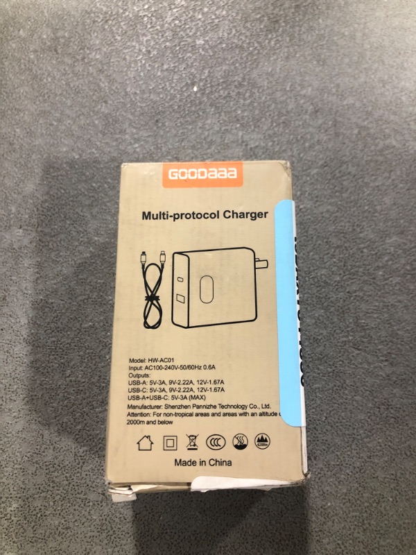Photo 2 of GOODaaa PD 20W Wall Charger with Cable Dual Ports Fast Charing Power Adapter for iPhone Series and Android Devices