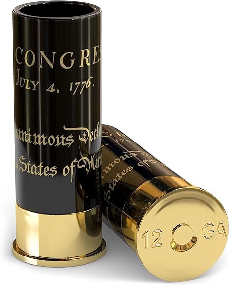 Photo 1 of 12 Gauge Shot Glasses Set of 4 - In Congress July 4 1776 Declaration of Independence Patriotic Shot Glass
