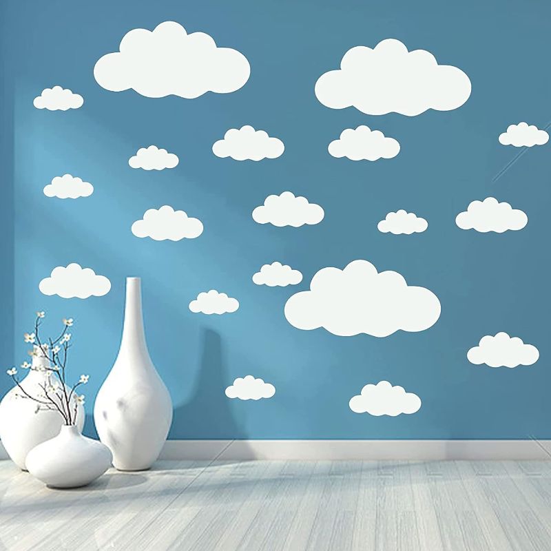 Photo 1 of Big Clouds Wall Decals Removable DIY Large Vinyl Sticker Self Adhesive Wallpaper for Living Room Nursery Children Baby Kids Boys Girls Bedroom Decor Home Art Mural Dec
