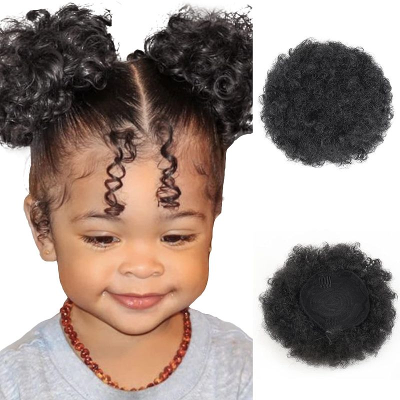 Photo 1 of Afro  Drawstring Ponytail Hair Accessories Cheveux Afro Puff Soft Fried Head Elastic Hair Rope Synthetic Buns for Black Women