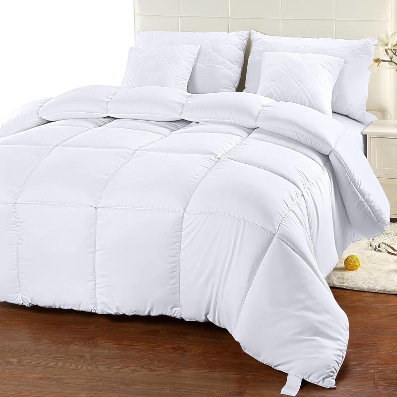 Photo 1 of Utopia Bedding 1 Comforter Duvet Insert - Quilted Comforter (White) with 2 Bed Pillows Queen Size