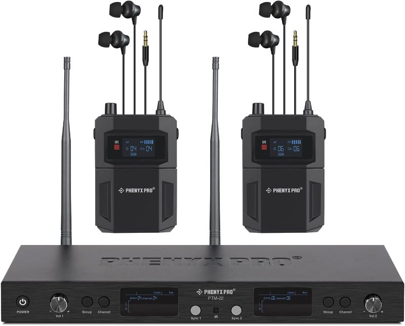 Photo 1 of Phenyx Pro UHF Mono Dual Wireless in-Ear Monitor System PMT-22
