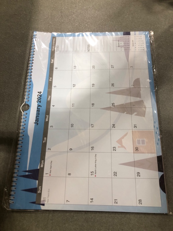 Photo 2 of 2024 Calendar 12 Month Wall - 2024 Calendar Jan. - Dec. 12" x 17", Large Calendar with Calendar Stickers, Spiral Bound, Hanging Hook, Great for Planning and Organizing Your Home School Office Time 17''x12''