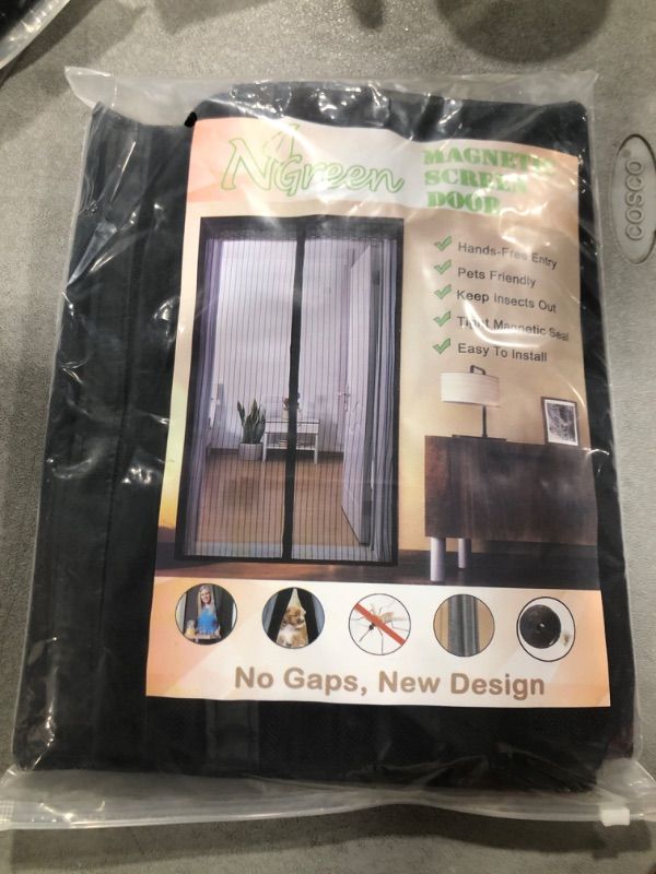 Photo 2 of NGreen Reinforced Magnetic Screen Door - Heavy Duty Mesh Curtain and Full Frame Hook and Loop (60"W x 80"H)