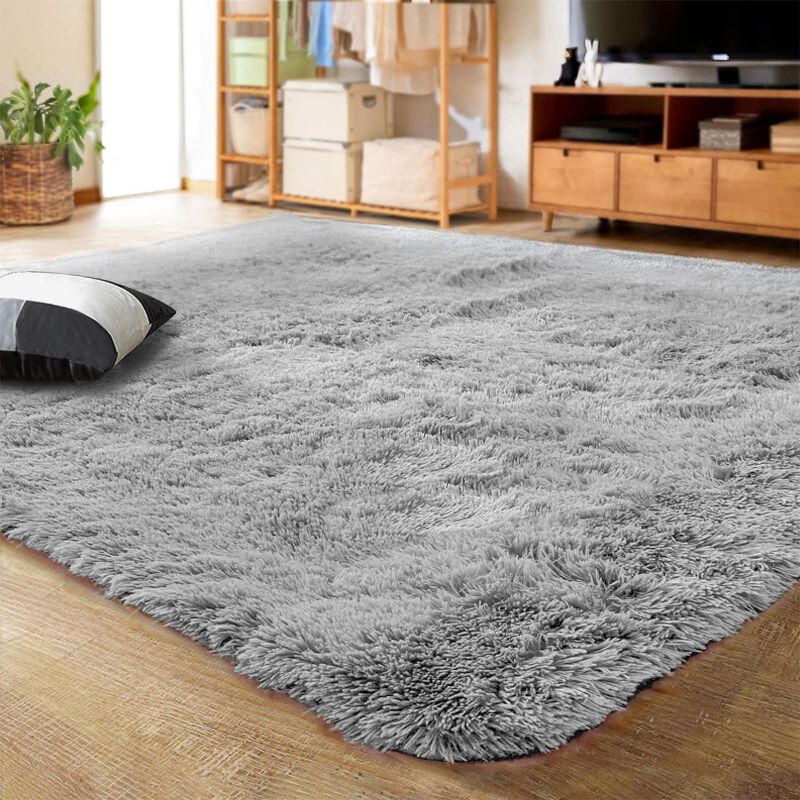 Photo 1 of Ultra Soft Indoor Modern Area Rugs Fluffy Living Room Carpets for Children Bedroom Home Decor Nursery Rug  Gray
