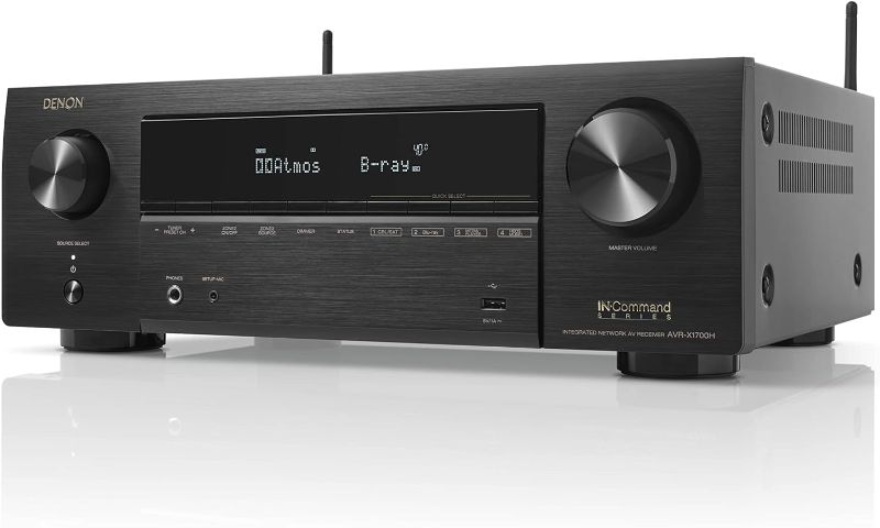 Photo 1 of Denon AVR-X1700H 7.2 Channel AV Receiver - 80W/Channel (2021 Model), Advanced 8K HDMI Video w/eARC, Dolby Atmos, DTS:X, Built-in HEOS, Amazon Alexa Voice Control
