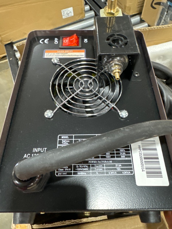 Photo 3 of LOTOS LTP5000D Plasma Cutter, 50 Amp Non-Touch Pilot Arc Plasma Cutter Machine, 5/8 inch Clean Cut 3/4 inch Severance Cut, Dual Voltage 110/120V or 220/240V, Brown
