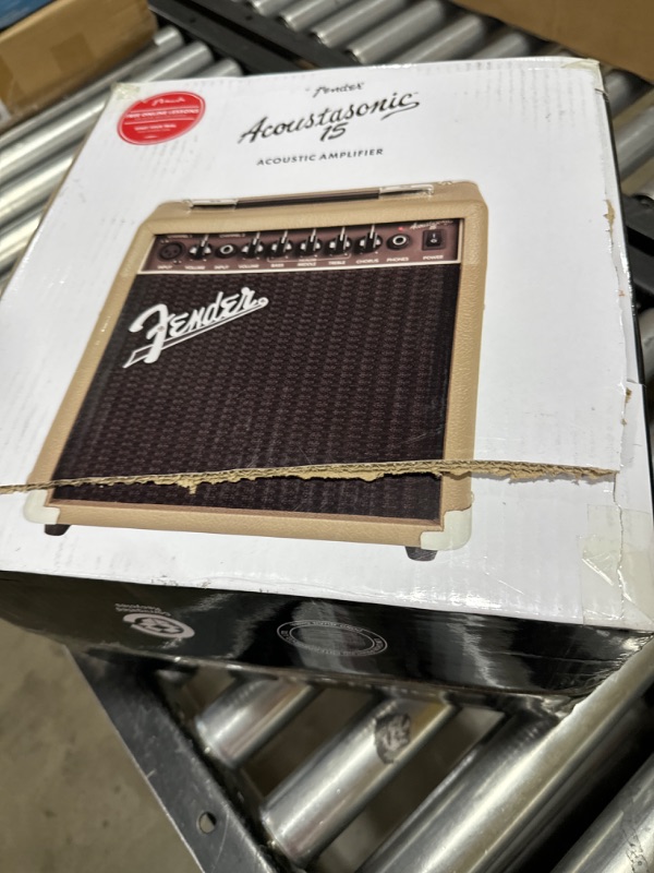 Photo 3 of Fender Acoustasonic Guitar Amp for Acoustic Guitar, 15 Watts, with 2-Year Warranty 6 Inch Speaker, Dual Front-Panel inputs, 11.5Hx11.19Wx7.13D Inches, Tan
