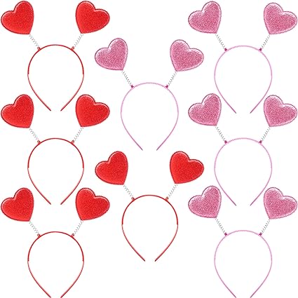 Photo 1 of 2 PACK 16 Pack Valentine's Day Accessories Include 8 pcs Red Heart Headband Head Bopper and 8 pcs Heart Sunglass
