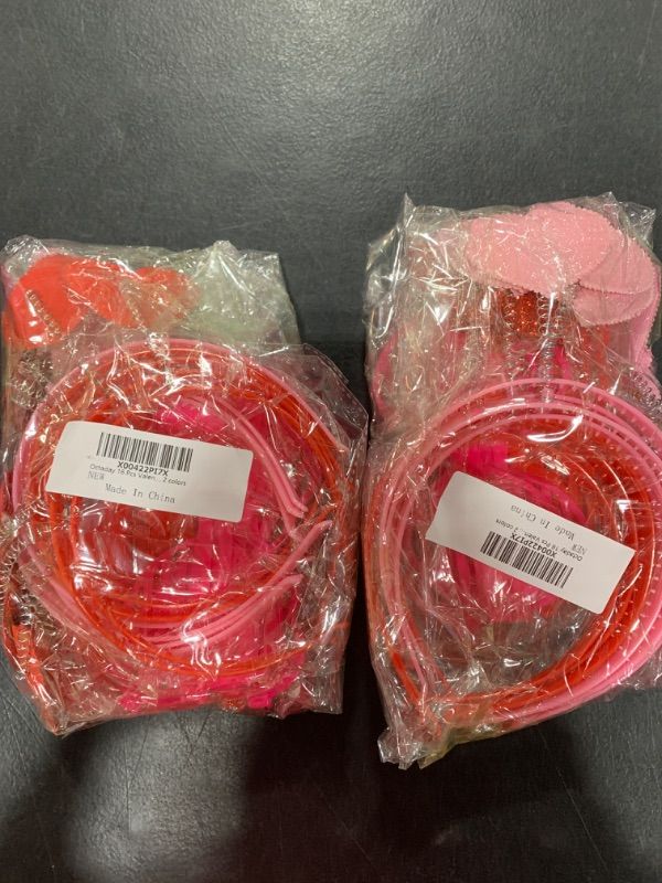 Photo 2 of 2 PACK 16 Pack Valentine's Day Accessories Include 8 pcs Red Heart Headband Head Bopper and 8 pcs Heart Sunglass

