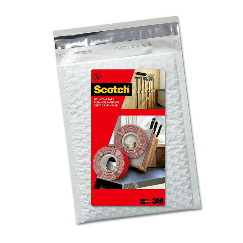 Photo 1 of 2 PACK Scotch Outdoor Mounting Tape, 1-in x 60-in, Holds up to 15 lbs, Gray, 4-Rolls, Ships in e-commerce packaging 1"x60" 4 Rolls