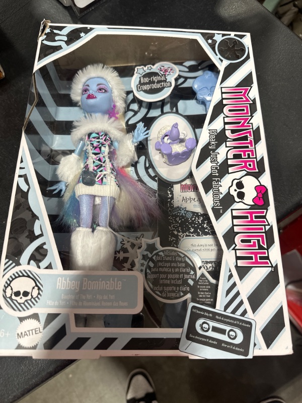 Photo 2 of Monster High Booriginal Creeproduction Doll, Abbey Bominable Collectible Reproduction with Doll Stand, Diary, and Pet (Amazon Exclusive)