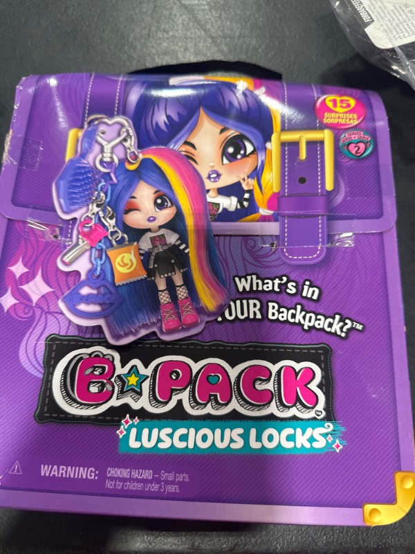 Photo 2 of B Pack, Luscious Locks Frank E-Girl Collectible Doll with Removable Hair Extension and Doll Accessories, 3.5-inch, Kids Toys for Girls Ages 5 and up