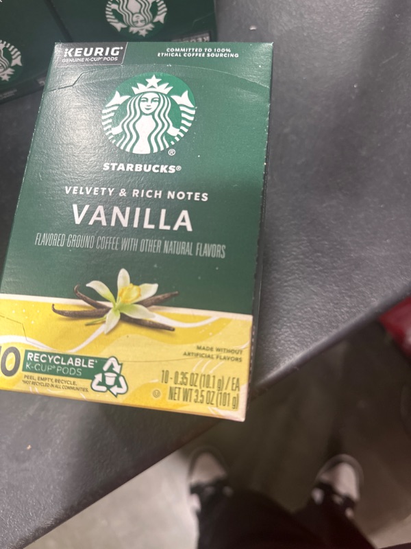Photo 2 of Starbucks Flavored Coffee K-Cup Pods, Vanilla Flavored Coffee, Made without Artificial Flavors, Keurig Genuine K-Cup Pods, 10 CT K-Cups/Box (Pack of 1 Box)