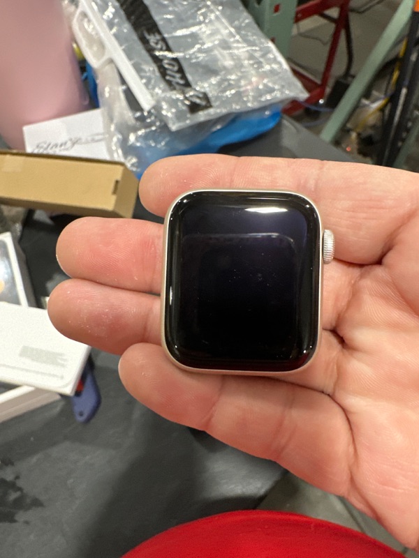 Photo 2 of Apple Watch SE 2nd Generation (GPS + Cellular) 40mm Starlight Aluminum Case with Starlight Sport Band - S/M
