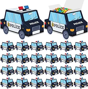 Photo 2 of 36 Pcs Police Party Decorations Police Themed Party Favors Treat Boxes Cop Themed Paper Snack Container Bulk Kids Badge Patrol Police Car Gift Box for Police Officer Birthday Party Supplies
