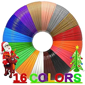 Photo 2 of 16-Color 320ft PLA 3D Pen Filament Refills - 1.75mm, Kids Safe, 250 Stencils eBook - For SCRIB3D P1 and MYNT3D Pens
