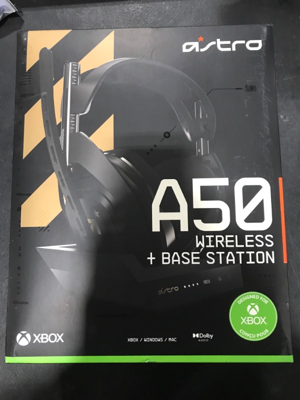 Photo 2 of ASTRO Gaming A50 Wireless Headset + Base Station Gen 4 - Compatible with Xbox Series X|S, Xbox One, PC, Mac - Black/Gold 