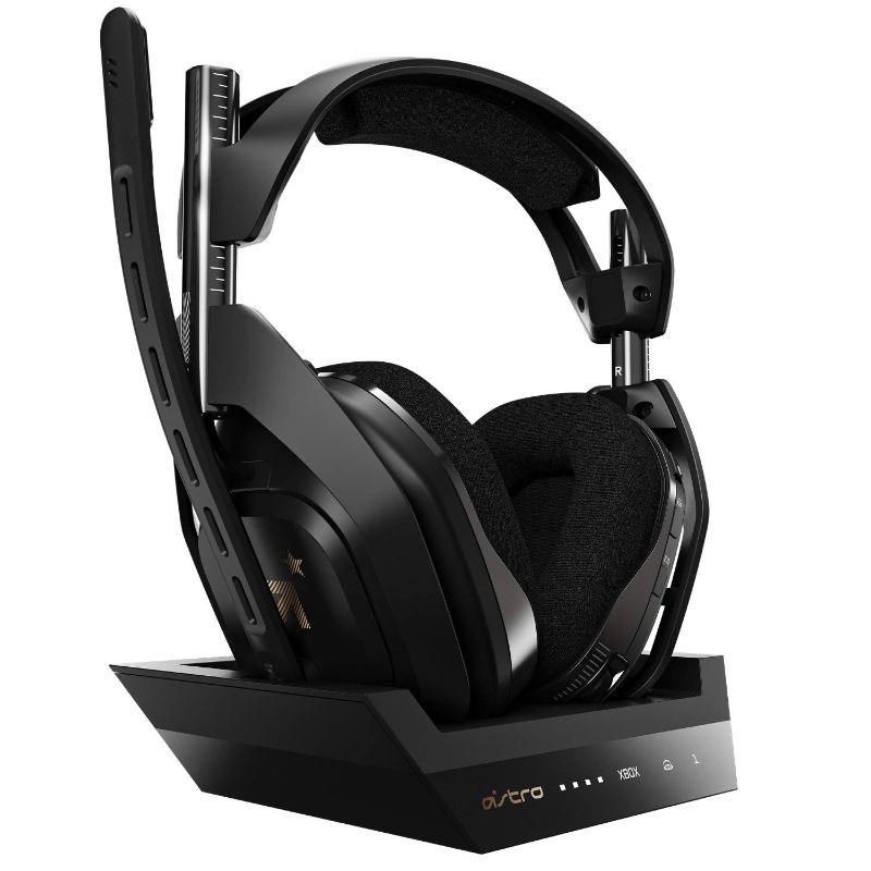 Photo 1 of ASTRO Gaming A50 Wireless Headset + Base Station Gen 4 - Compatible with Xbox Series X|S, Xbox One, PC, Mac - Black/Gold 