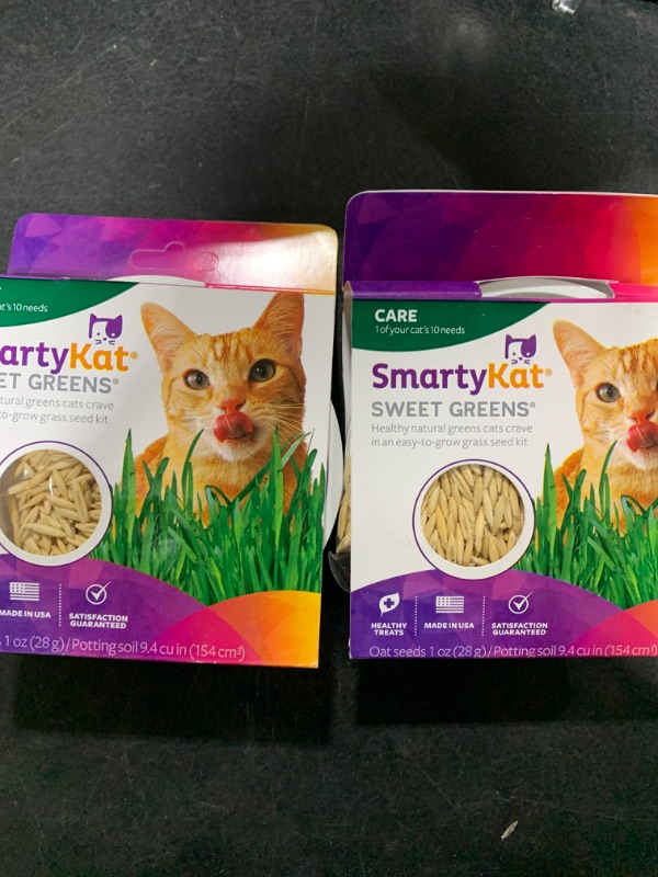 Photo 2 of 2 PACK SmartyKat Sweet Greens Organic Oat Grass Cat Grass Grow Kit Sweet Greens Grow Kit