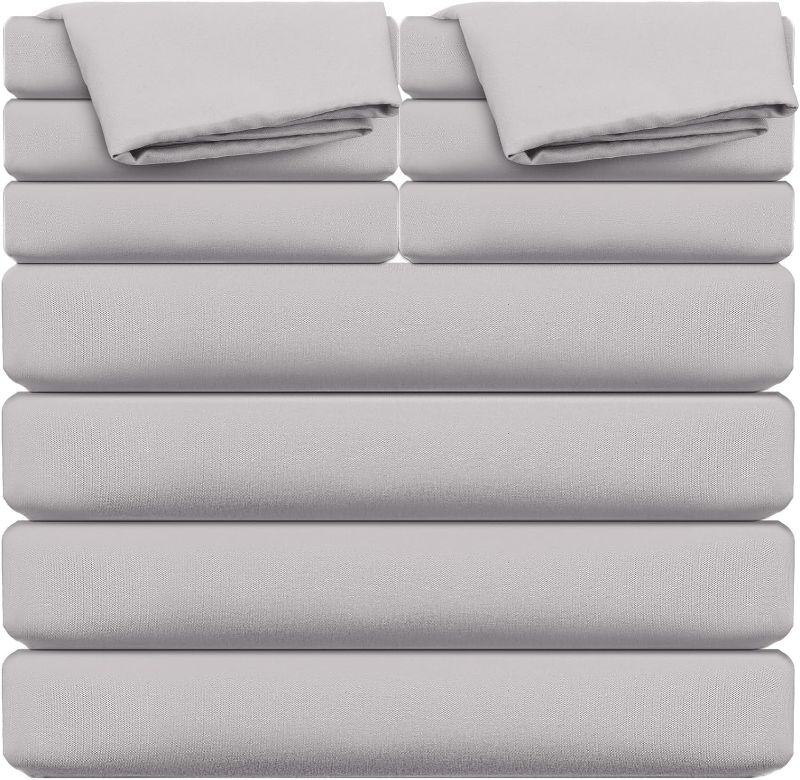 Photo 1 of 2 Set 6 Pc Queen Sheet Set Wrinkle Free Queen Bed Sheets Microfiber Soft Sheets for Queen Size Bed Easy Care Sheet and Pillowcase Sets for Hotel Bedroom, Machine Washable (Light Gray)
