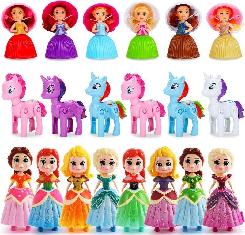 Photo 1 of 20Pack Easter Princess Deformation Toys for Kids Unicorn Deformation Toy Cupcake Dolls Transformable Action Figure Doll for Kids Party Favor Gift
