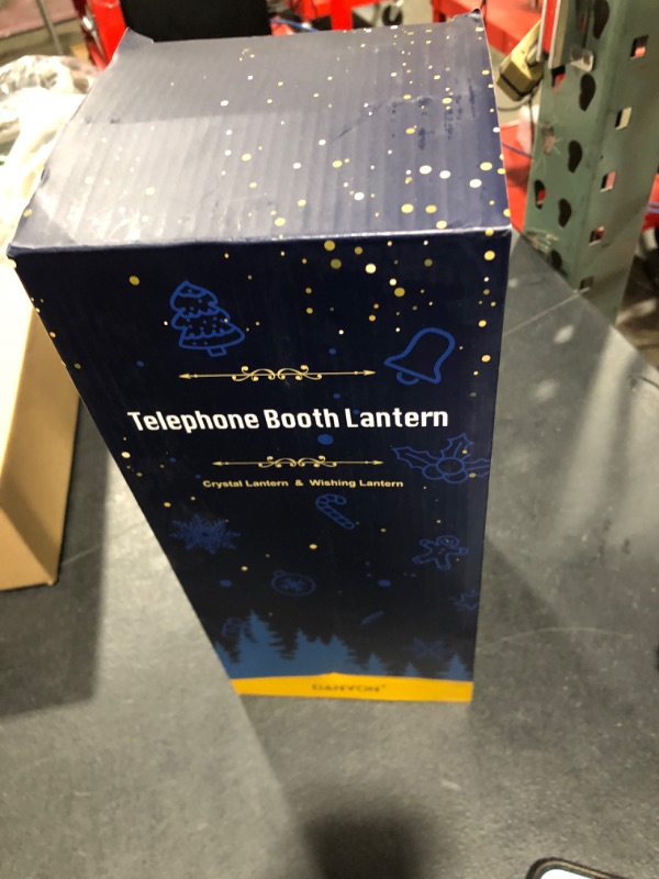 Photo 2 of 11” Red Christmas Snow Globe Lantern Telephone Booth,Battery Or USB Operated Musical Singing and Lighted Water Glittering Night Light,Festival Centerpiece Decoration for Birthday Xmas Valentines’ Day
