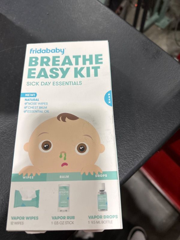 Photo 2 of Frida Baby Breathe Easy Kit Sick Day Essentials - Natural Vapor Wipes, Organic Vapor Rub + Organic Vapor Drops, White