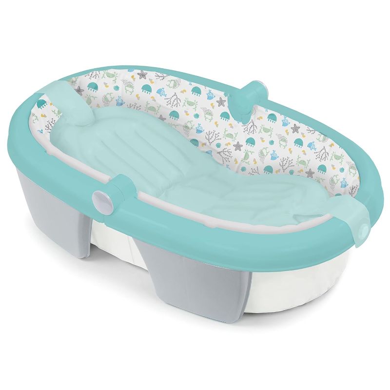 Photo 1 of Summer Infant Foldaway Baby Bath (Under The Sea) - Convenient Baby Bathtub That Folds Compactly for Easy Storage and Travel - Inflatable Base for Extra Support - Durable Infant Tub
