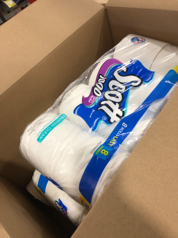 Photo 2 of Scott Trusted Clean Toilet Paper, 32 Regular Rolls, Septic-Safe Toilet Tissue, 1-Ply Rolls 8 Count (Pack of 4)