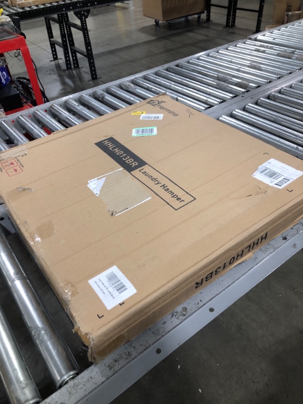 Photo 1 of Laundry Hamper with 3 Removable Liner Bags; 132L Handwoven Rattan Laundry Basket with Lid & Heightened Feet; Clothes Hamper with Side Handles; Laundry Sorter with 3 Separate Sections (Brown)