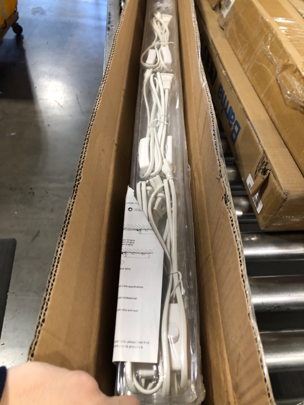 Photo 2 of (6 Pack) Barrina LED T5 Integrated Single Fixture, 4FT, 2200lm, 6500K (Super Bright White), 20W, Utility LED Shop Light, Ceiling and Under Cabinet Light, Corded Electric with ON/OFF Switch, ETL Listed 6-pack (6-power Cords)