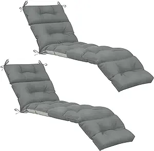 Photo 1 of Kigley Chaise Lounge Cushions 74.5 x 22 Inches Soft Lounge Chair Cushion Spring/Summer Seasonal Replacement Cushions for Outdoor Indoor Home Office(Dark Gray, 2 Pcs)