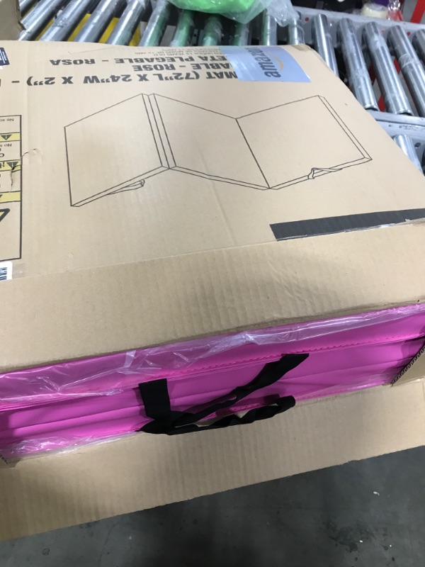 Photo 1 of CAP Barbell All Purpose Folding Anti Tear Exercise Training Aerobic Fitness Gym & Gymnastics Balance Mat | Multiple options 2" Wide Pink