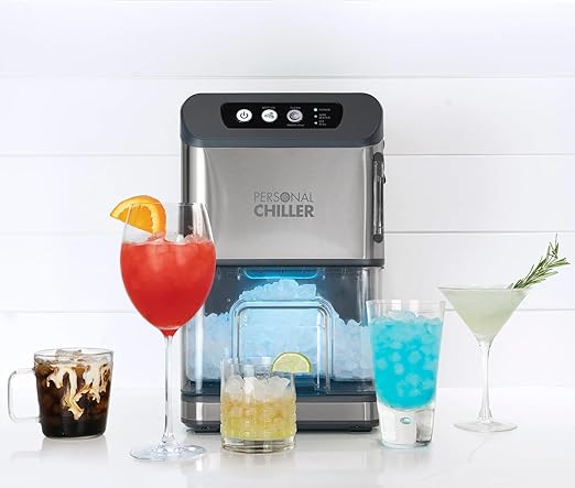 Photo 1 of PERSONAL CHILLER Commercial Ice Maker Machine, 55Lbs/24H Self-Cleaning LCE Maker Machine, Soft Chewable Pellet LCE Machine for Home Bar, Coffee Shop, Business