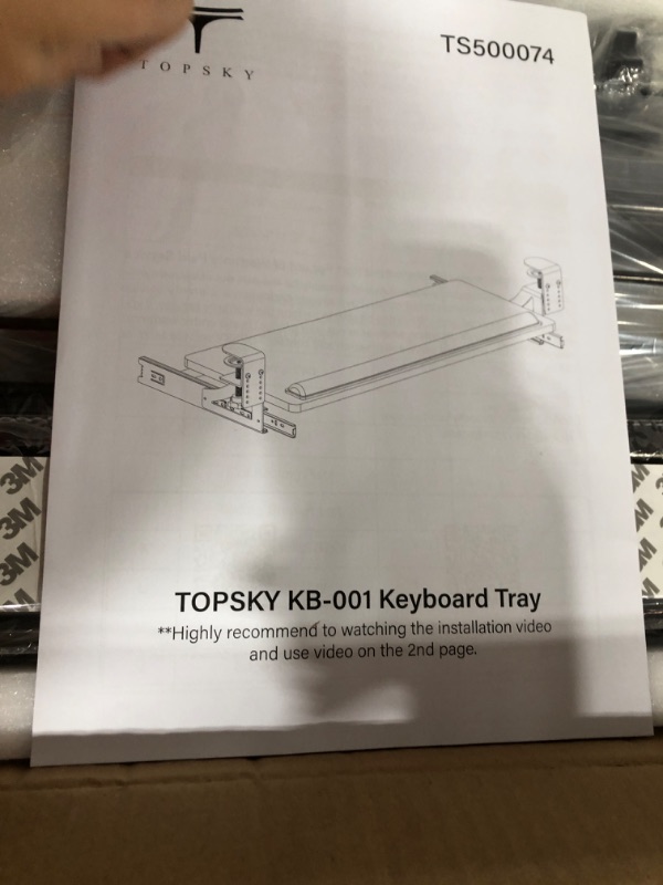Photo 3 of TOPSKY Adjustable Under-Desk Keyboard Tray, 26.8”x11” Pull Out Keyboard and Mouse Tray with Tilted Mechanism and C Clamp for Home and Office (Black)