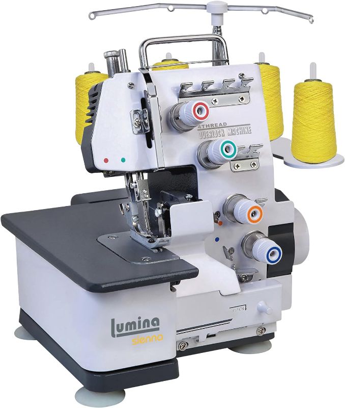 Photo 1 of Lumina Sienna Serger Sewing Machine - Semi-Industrial Sergers & Overlock Machines with Durable Metal Frame, 3-4 Serger Thread Capability - Overlocker Sewing Machine for Heavy Duty Fabric
