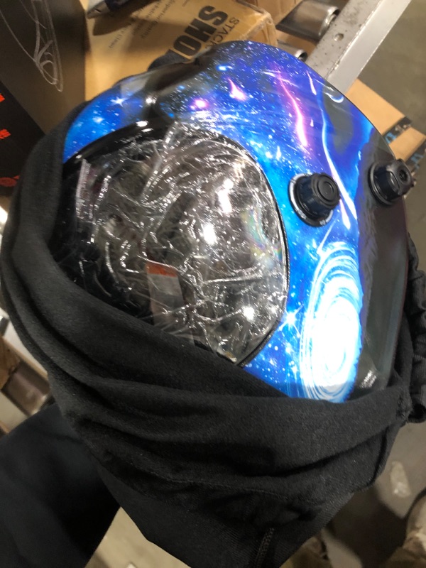 Photo 2 of TEKWARE Large Viewing True Color Solar Powered Auto Darkening Welding Helmet, Hemispherical 4C lense, 4 Arc Sensor Wide Shade Range 4/5-9/9-13 Luminous Welder Mask for Mig Tig Arc Grinding Plasma Galaxy