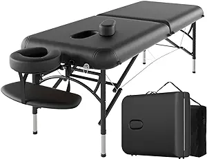 Photo 1 of CLORIS 84" Professional Massage Table Portable 2 Folding Lightweight Facial Solon Spa Tattoo Bed Height Adjustable with Carrying Bag & Aluminium Leg Hold Up to 1100LBS