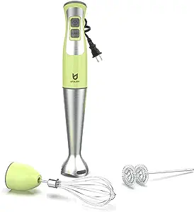 Photo 1 of Immersion Hand Blender, UTALENT 3-in-1 8-Speed Stick Blender with Milk Frother, Egg Whisk for Coffee Milk Foam, Puree Baby Food, Smoothies, Sauces and Soups - Green