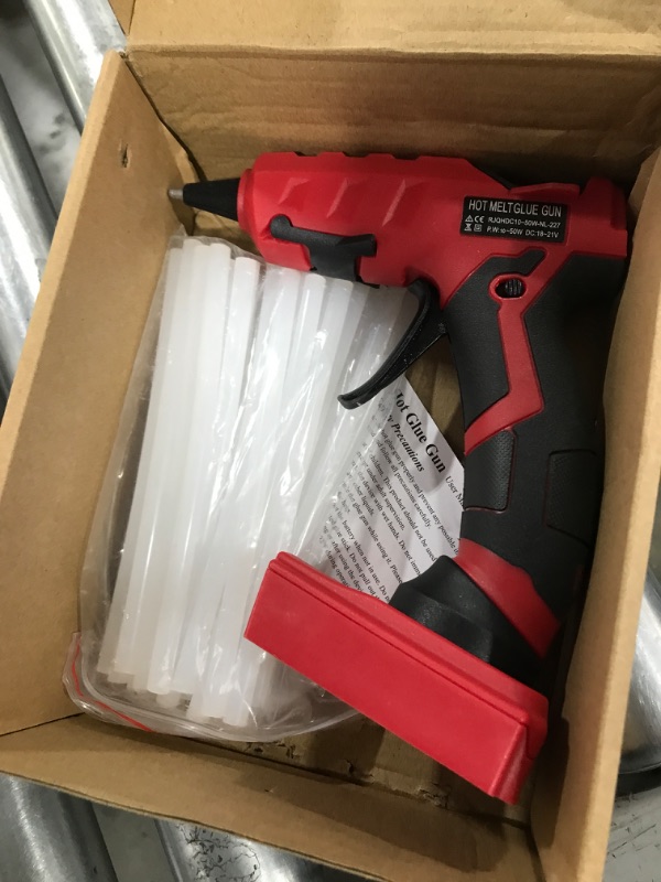 Photo 2 of Cordless Hot Glue Gun for Milwaukee, Suitable for Milwaukee 18V Li-ion Battery, 30s Quick Preheat Hot Melt Glue Gun with 30 Pcs Glue Sticks(7 * 150mm) for Arts & Crafts & DIY & Repairs(Tool Only)