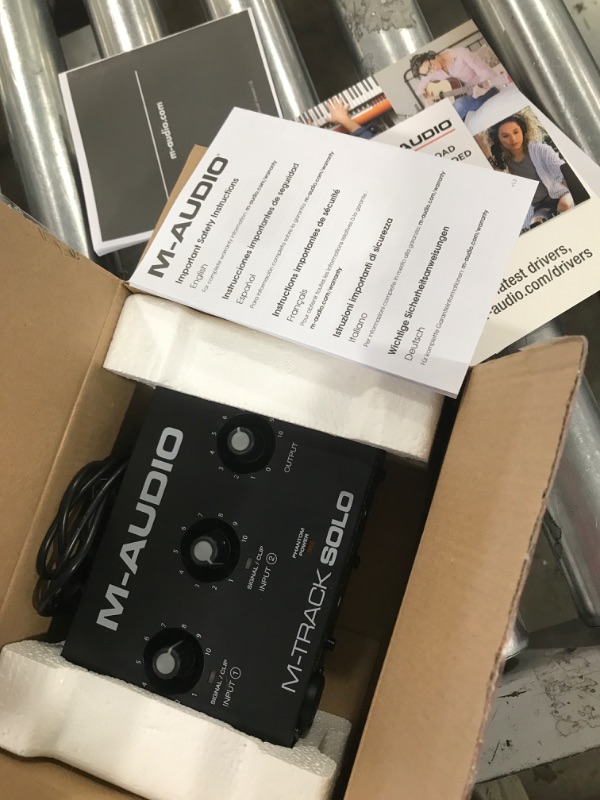 Photo 2 of M-Audio M-Track Solo – USB Audio Interface for Recording, Streaming and Podcasting with XLR, Line and DI Inputs, Plus a Software Suite Included with 1 Mic Input Interface only