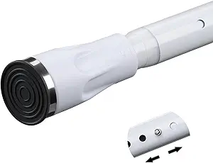 Photo 1 of White Tension Curtian rod no drill, 42 to 100 inch Adjustable Heavy Duty black shower curtain rod for Windows bathroom Closet