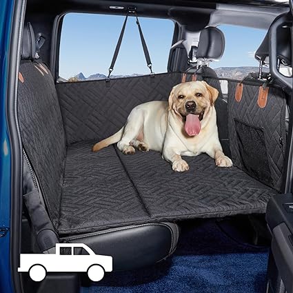 Photo 1 of TKYZ Dog Seat Cover and Bed for Trucks - Back Seat Extender and Hammock for F150, RAM1500, Silverado - Non-Inflatable Pet Mattress (Black)