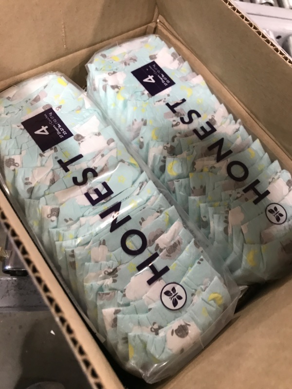 Photo 2 of The Honest Company Clean Conscious Overnight Diapers | Plant-Based, Sustainable | Sleepy Sheep | Club Box, Size 4 (22-37 lbs), 54 Count Size 4 (54 Count) Sleepy Sheep