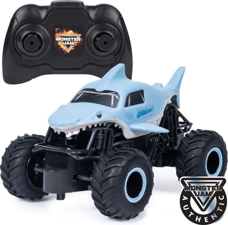 Photo 1 of Monster Jam, Official Megalodon Storm All-Terrain Remote Control Monster Truck for Boys and Girls, 1:15 Scale, Kids Toys for Ages 4-6+