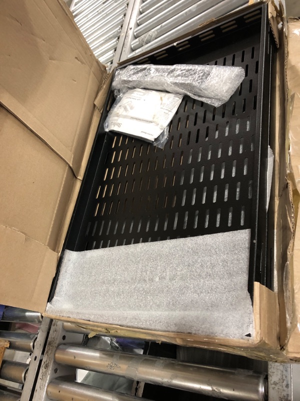 Photo 1 of Pyle 19-Inch 1U+2U Server Rack Shelves - Universal Device Server Rack Mounting Tray, for Good Air Circulation, Cantilever Mount, Wall Mount Rack, Computer Case Mounting Tray, Black - Pyle PLRSTN42U 2 Units