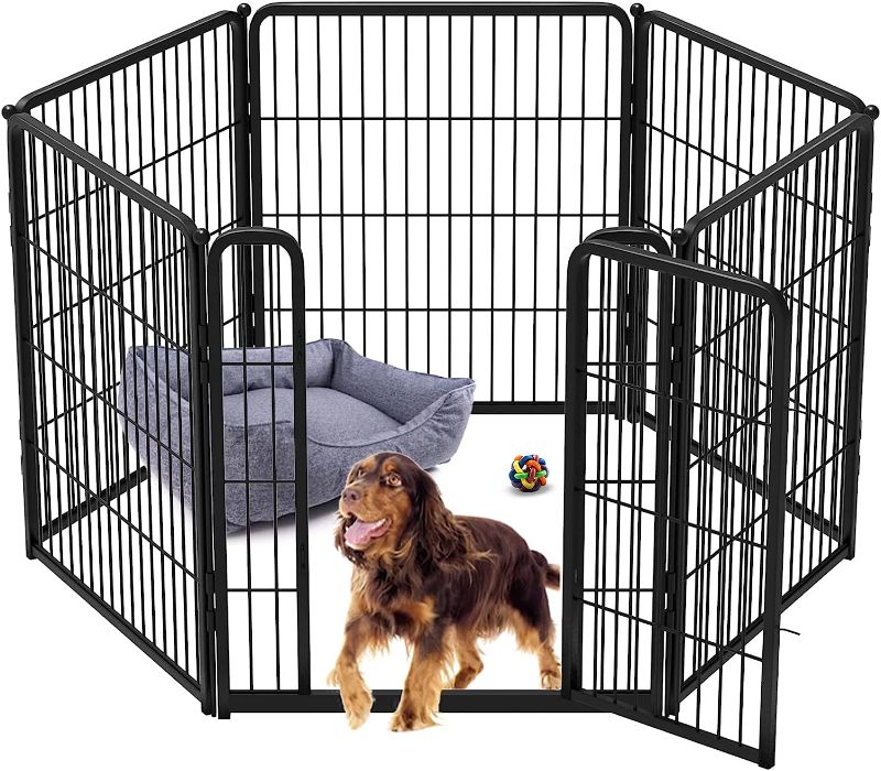 Photo 1 of FXW Homeplus Dog Playpen Designed for Indoor Use, 32" Height for Medium Dogs, Black?Patented
